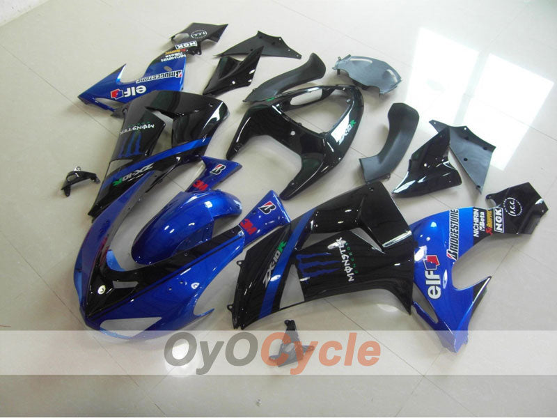 Injection Fairing kit for 06-07 NINJA ZX-10R - Blue, Black - Monster #OYO87901625 Main image