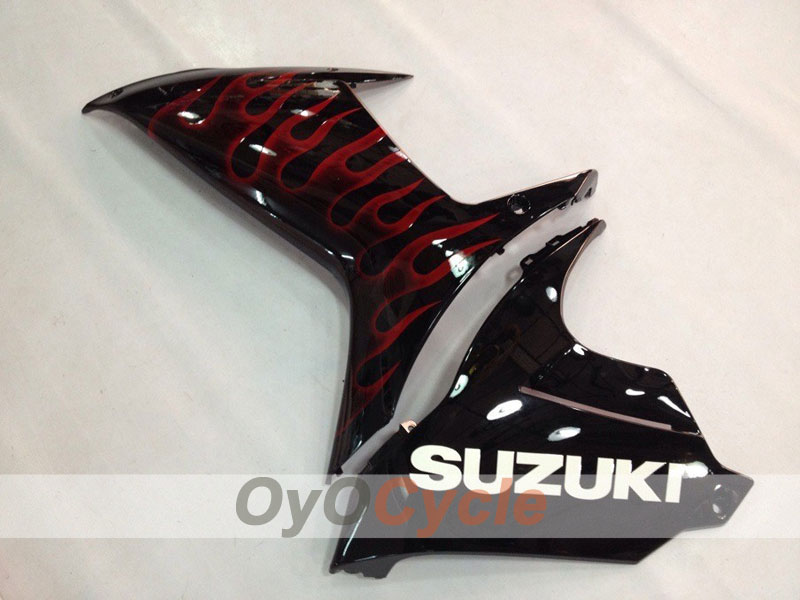 Injection Fairing kit for 11-26 GSX R750 - Red, Black - Flame #OYO87901470