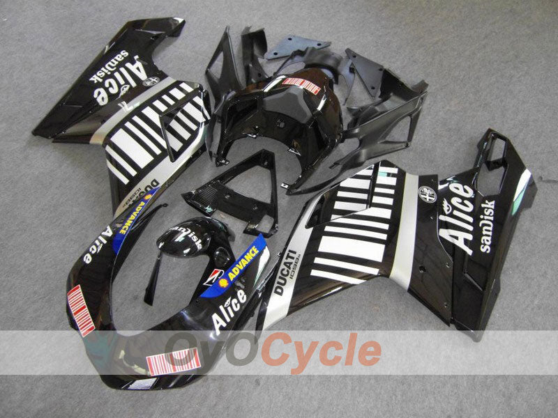 Injection Fairing kit for 07-09 Ducati 1098 - White, Black - Alice #OYO87902284 Main image