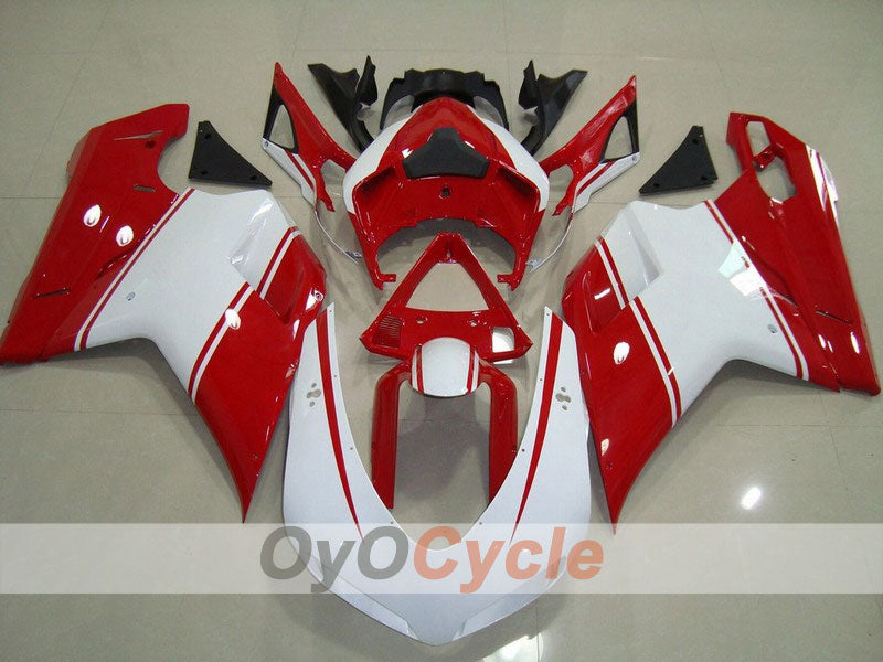 Injection Fairing kit for 08-13 Ducati 848 - Red, White - Factory Style #OYO87902189 Main image