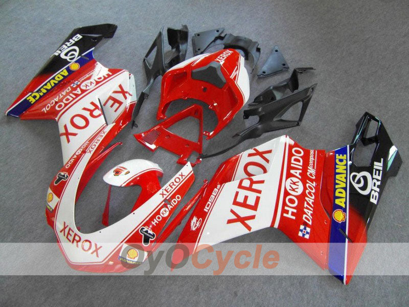 Injection Fairing kit for 08-13 Ducati 848 - Red, White - Xerox #OYO87902245 Main image