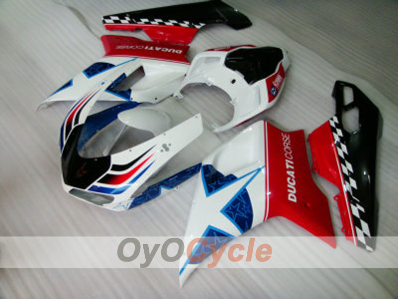 Injection Fairing kit for 07-09 Ducati 1098 - Red, White - Factory Style #OYO87902299 Secondary image