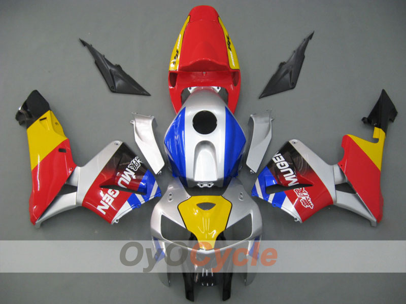 Injection Fairing kit for 05-06 CBR600RR - Red, Silver - Mugen #OYO87900272 Main image