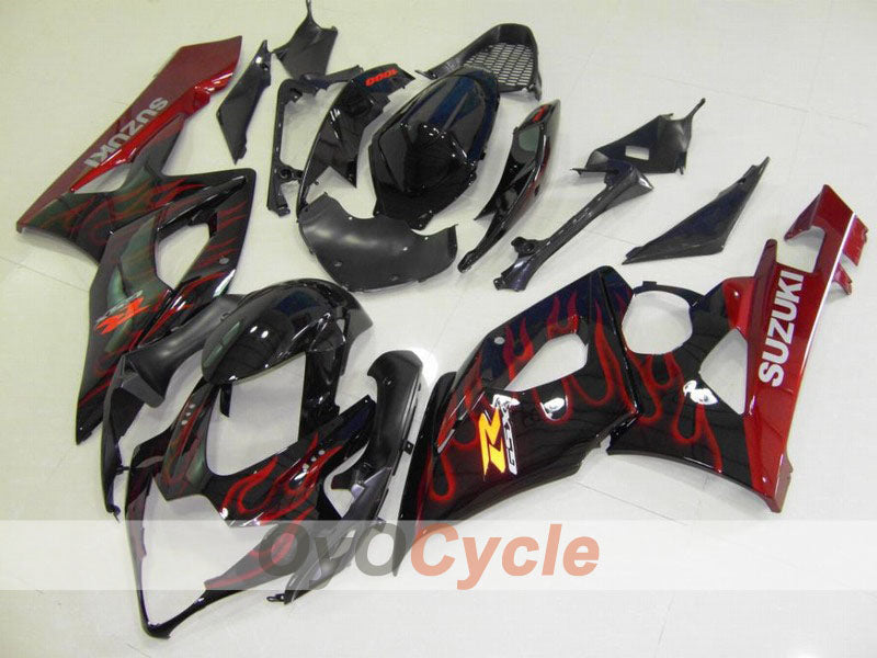 Injection Fairing kit for 05-06 GSX R1000 - Red, Black - Flame #OYO87901958