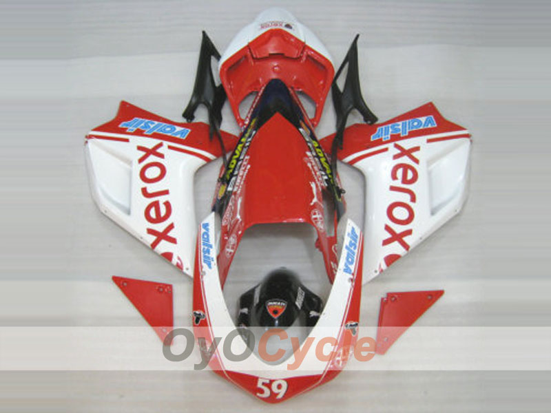 Injection Fairing kit for 07-09 Ducati 1098 - Red, White - Xerox #OYO87902220 Main image