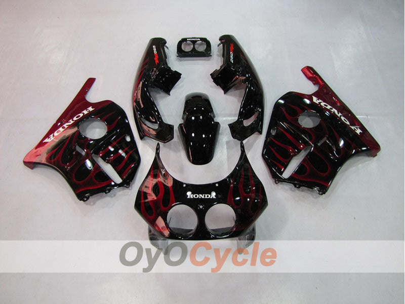 Injection Fairing kit for 90-94 CBR250RR - Red, Black - Flame #OYO87902948