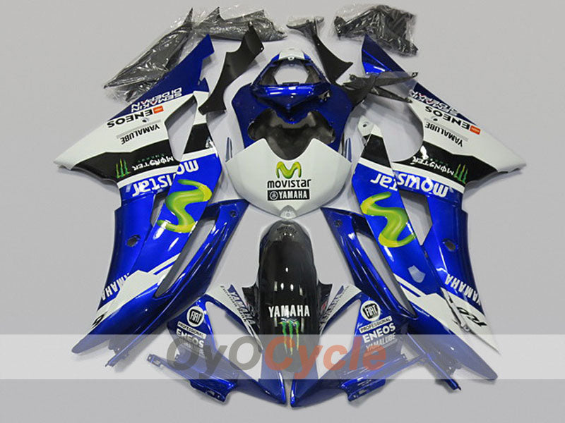 Injection Fairing kit for 08-16 YZF-R6 - Blue, White - Movistar #OYO87904732