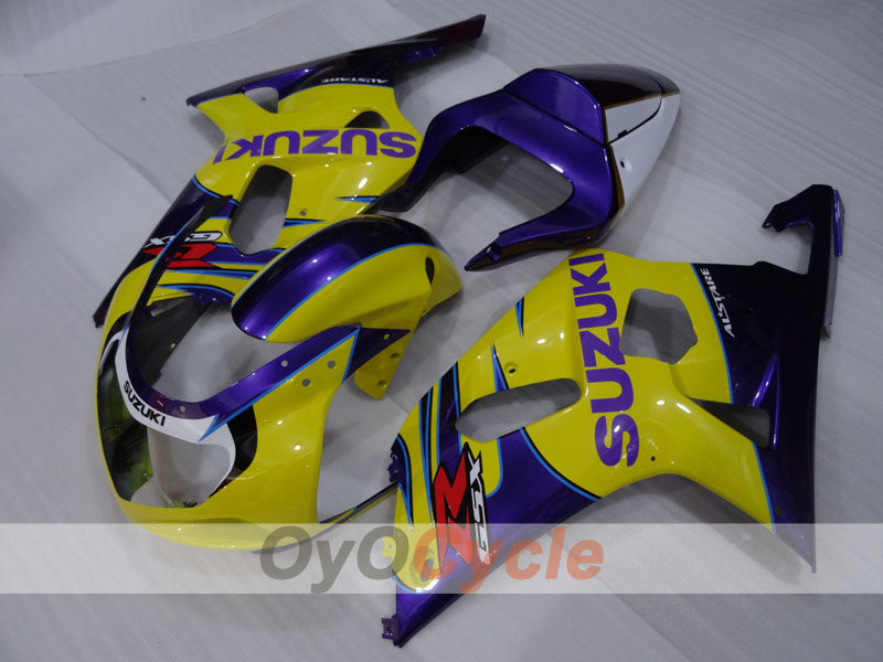 Injection Fairing kit for 01-03 GSX R600 - Yellow, Purple - Factory Style #OYO87905080 Main image