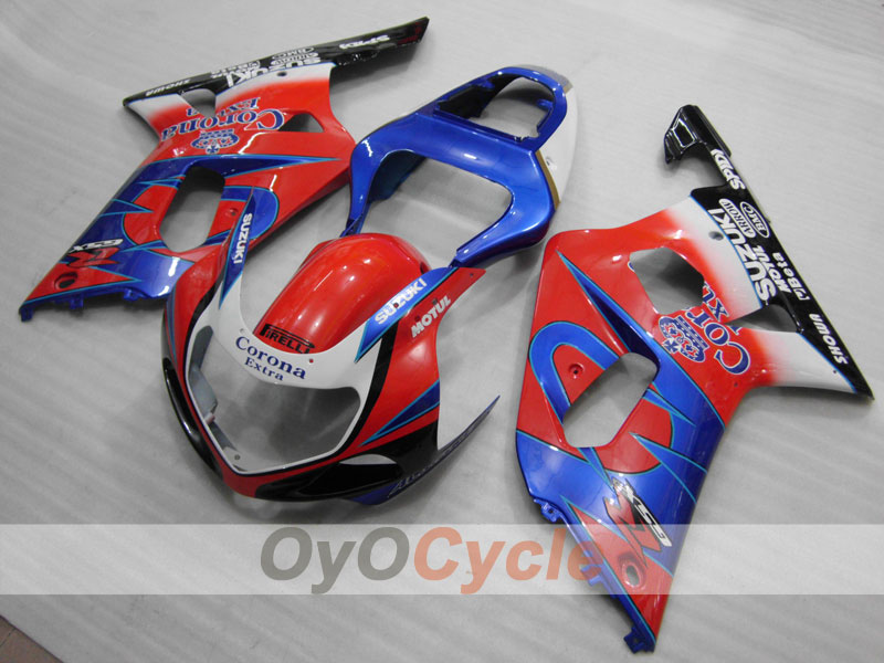 Injection Fairing kit for 01-03 GSX R600 - Red, Blue - Corona #OYO87901030