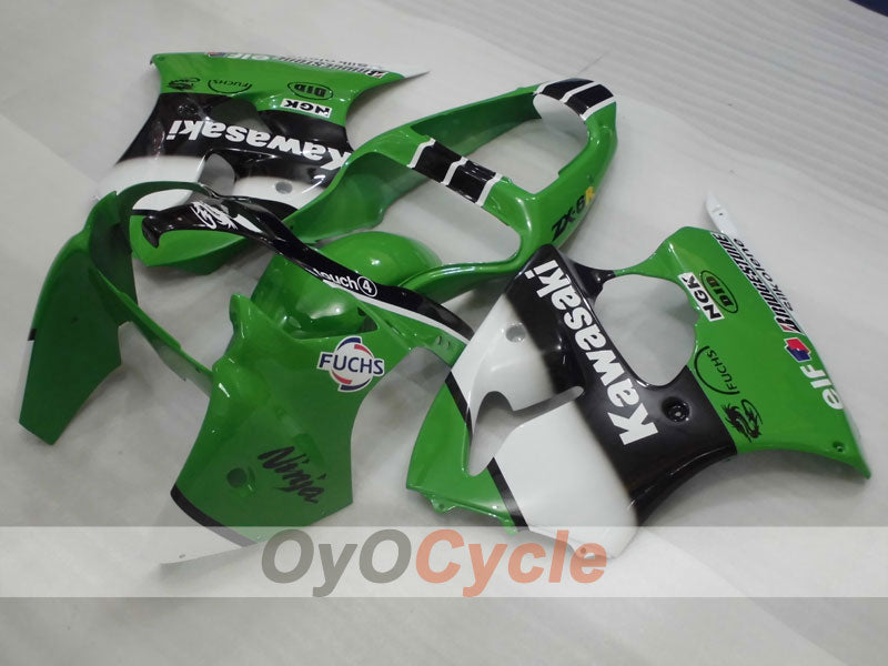 Injection Fairing kit for 00-02 NINJA ZX-6R - Green, Black - Nakano #OYO87901730