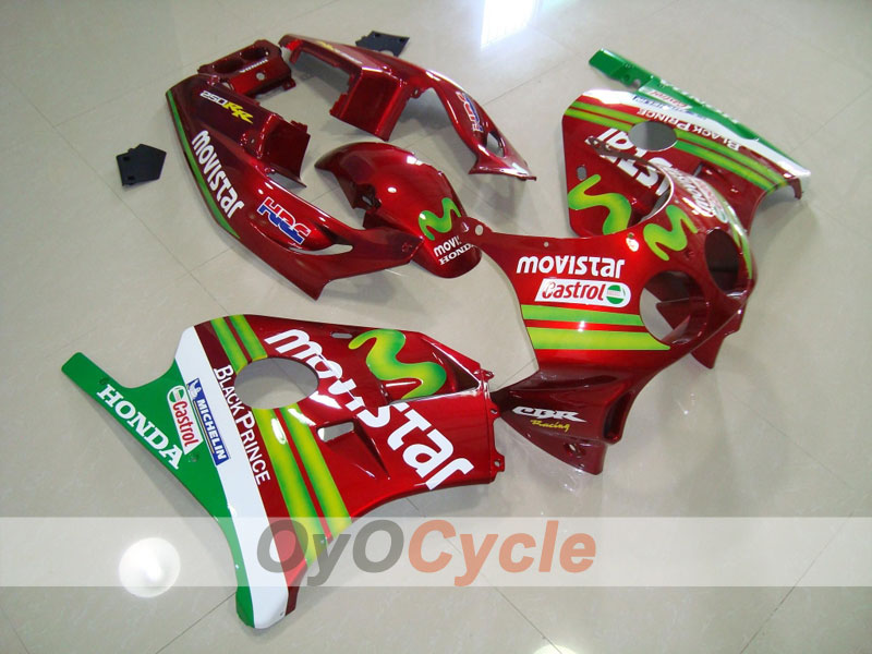Injection Fairing kit for 90-94 CBR250RR - Red, Green - Movistar #OYO87902958 Main image