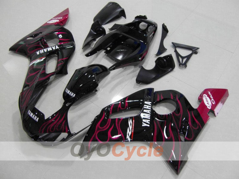 Injection Fairing kit for 98-02 YZF-R6 - Red, Black - Flame #OYO87900990