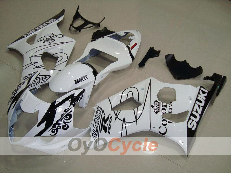 Injection Fairing kit for 03-04 GSX R1000 - White, Black - Corona #OYO87901814