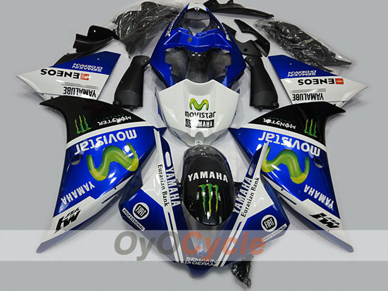 Injection Fairing kit for 12-14 YZF-R1 - Blue, White - Movistar #OYO87904728 Main image