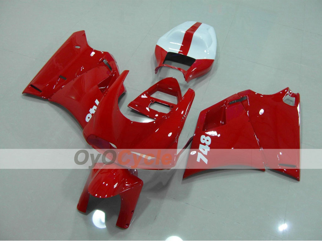 Injection Fairing kit for 94-02 Ducati 748 - Red, White - Factory Style #OYO87902049 Main image