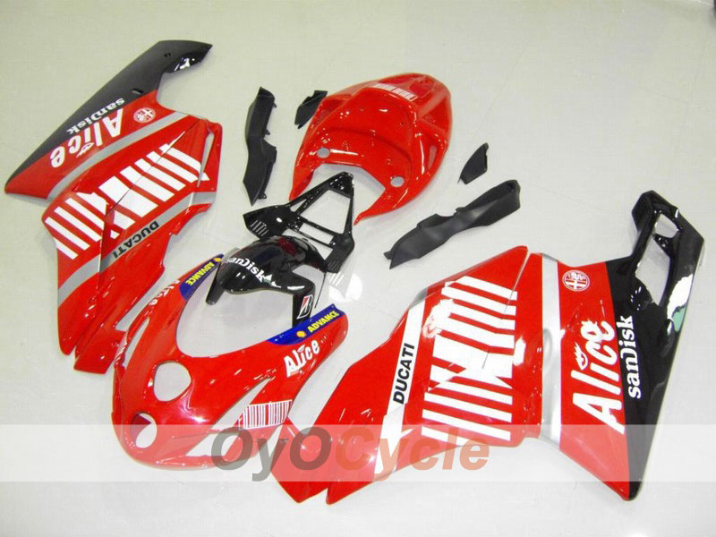 Injection Fairing kit for 03-04 Ducati 999 - Red, Black - Alice #OYO87902346 Main image