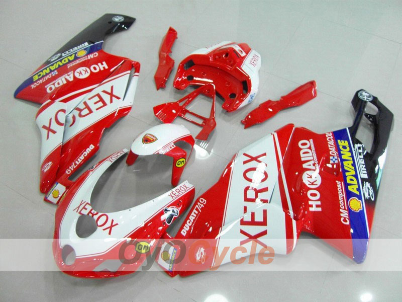 Injection Fairing kit for 05-06 Ducati 749 - Red, White - Xerox #OYO87902166 Main image