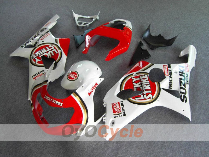 Injection Fairing kit for 00-02 GSX R1000 - Red, White - Lucky Strike #OYO87901737 Main image