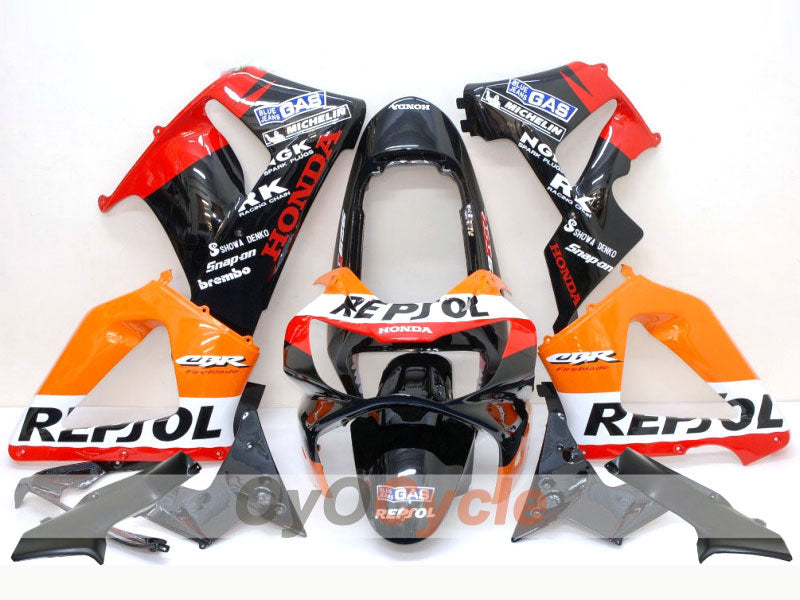 Injection Fairing kit for 00-01 CBR900RR 929 - Orange, Black - MICHELIN, Repsol #OYO87902728 Main image