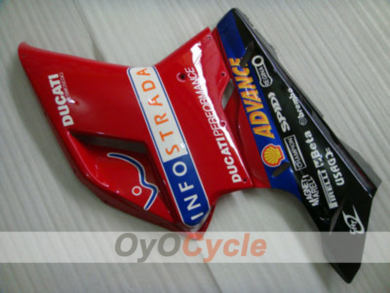 Injection Fairing kit for 08-13 Ducati 848 - Red, White - Performance #OYO87902212