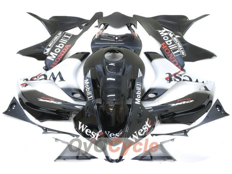 Injection Fairing kit for 07-08 CBR600RR - White, Black - West #OYO87900439 Main image