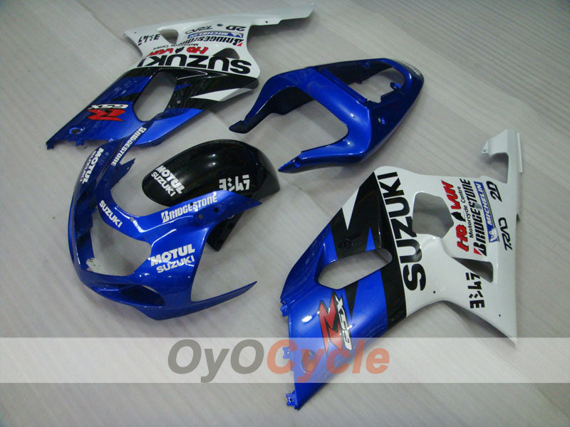 Injection Fairing kit for 00-03 GSX R750 - Blue, White - MOTUL #OYO87905142