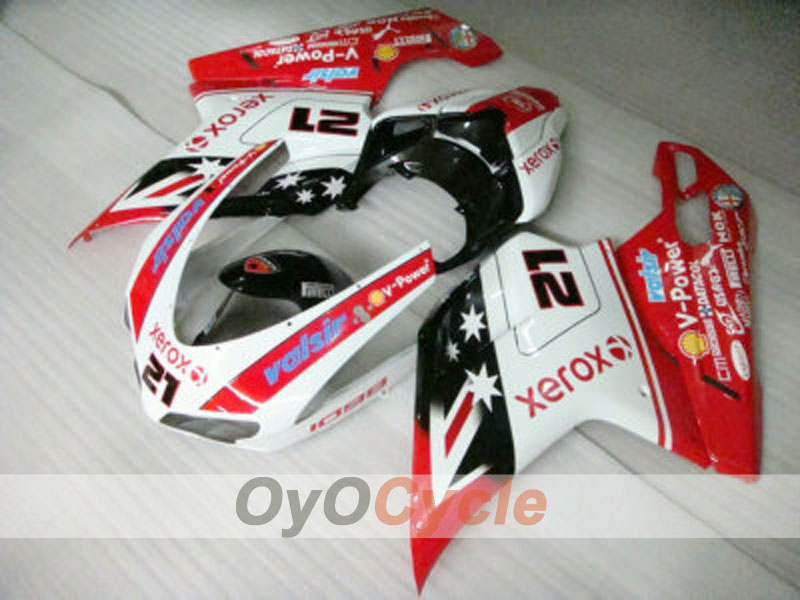 Injection Fairing kit for 07-09 Ducati 1098 - Red, White - Xerox #OYO87902232 Secondary image