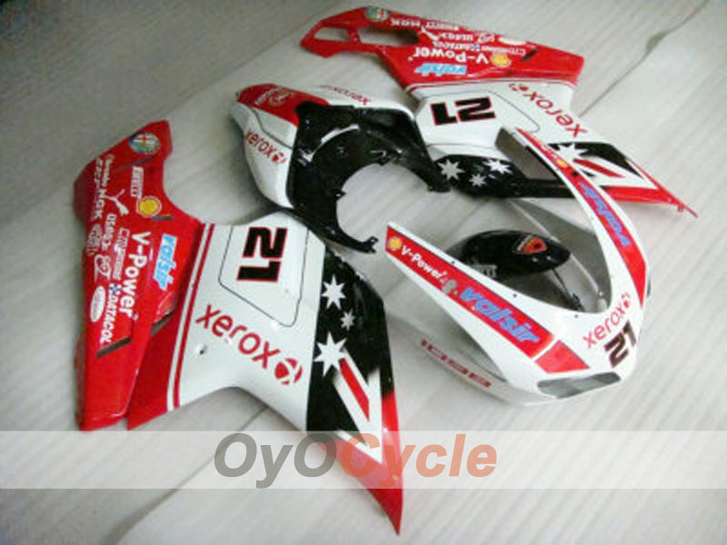 Injection Fairing kit for 08-13 Ducati 848 - Red, White - Xerox #OYO87902235 Secondary image