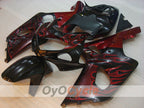 Injection Fairing kit for 00-03 GSX R750 - Red, Black - Flame #OYO87901054