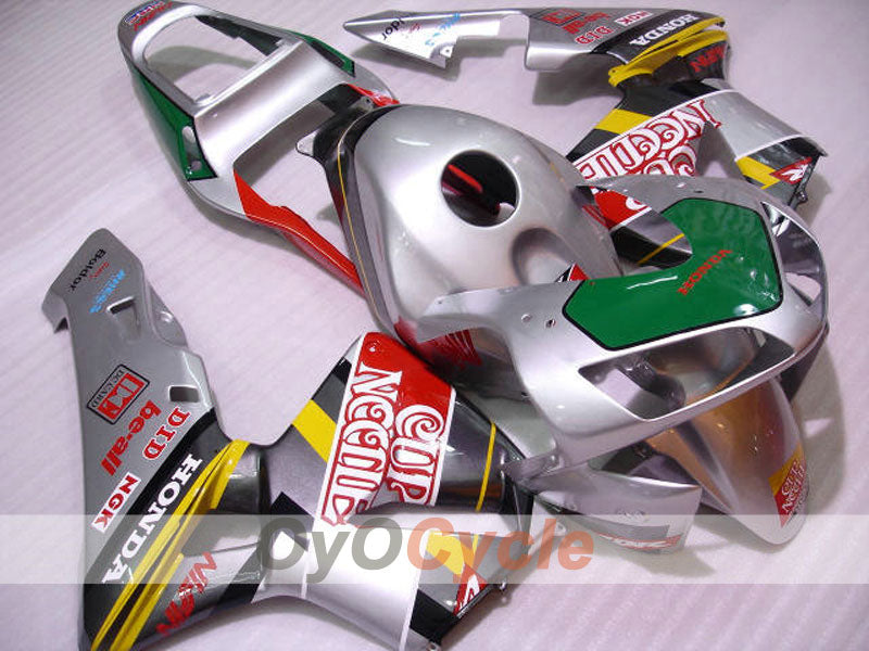 Injection Fairing kit for 03-04 CBR600RR - Red, Silver - Cup Needle #OYO87900223 Main image