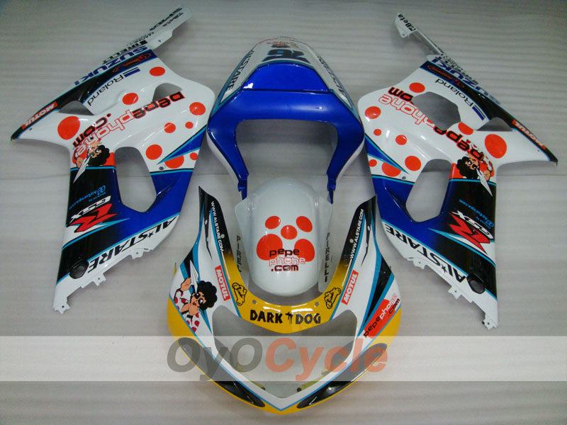 Injection Fairing kit for 01-03 GSX R600 - Blue, White - Dark Dog #OYO87901035
