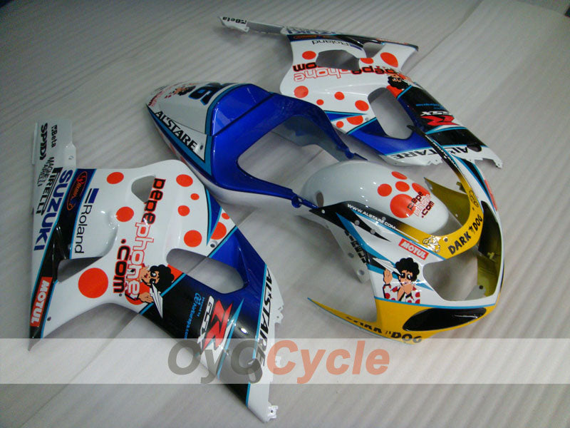 Injection Fairing kit for 01-03 GSX R600 - Blue, White - Dark Dog #OYO87901035