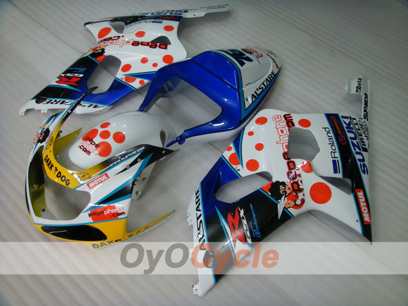 Injection Fairing kit for 01-03 GSX R600 - Blue, White - Dark Dog #OYO87901035