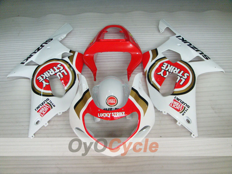Injection Fairing kit for 00-02 GSX R1000 - Red, White - Lucky Strike #OYO87901738