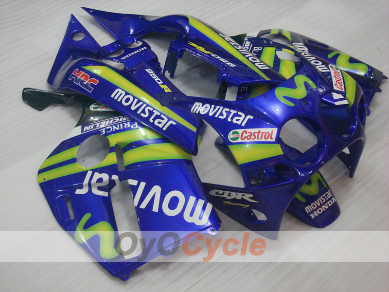 Injection Fairing kit for 88-89 CBR250RR - Yellow, Blue - Movistar #OYO87902896 Main image