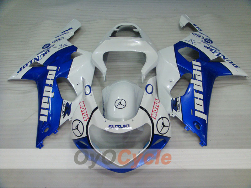 Injection Fairing kit for 00-02 GSX R1000 - Blue, White - DUNLOP #OYO87905226