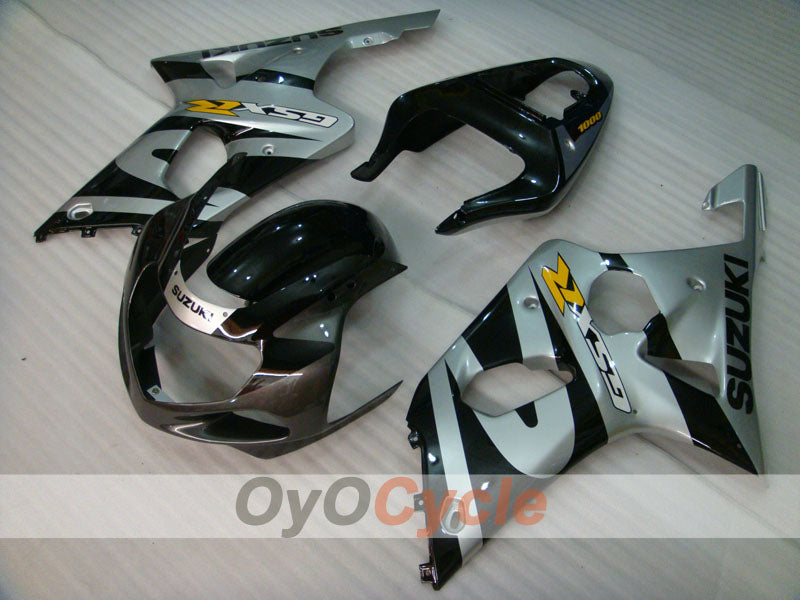 Injection Fairing kit for 00-02 GSX R1000 - Black, Silver - Factory Style #OYO87901772 Secondary image