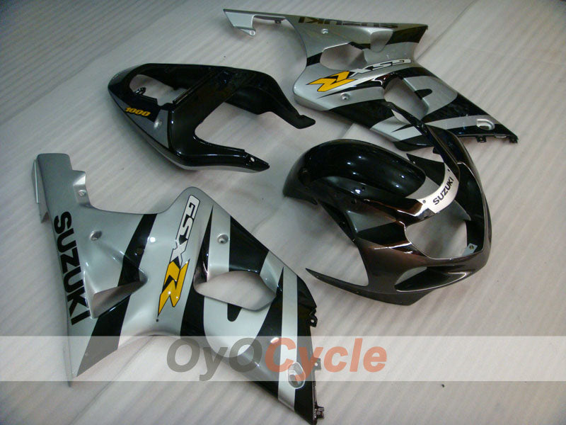 Injection Fairing kit for 00-02 GSX R1000 - Black, Silver - Factory Style #OYO87901772 Main image