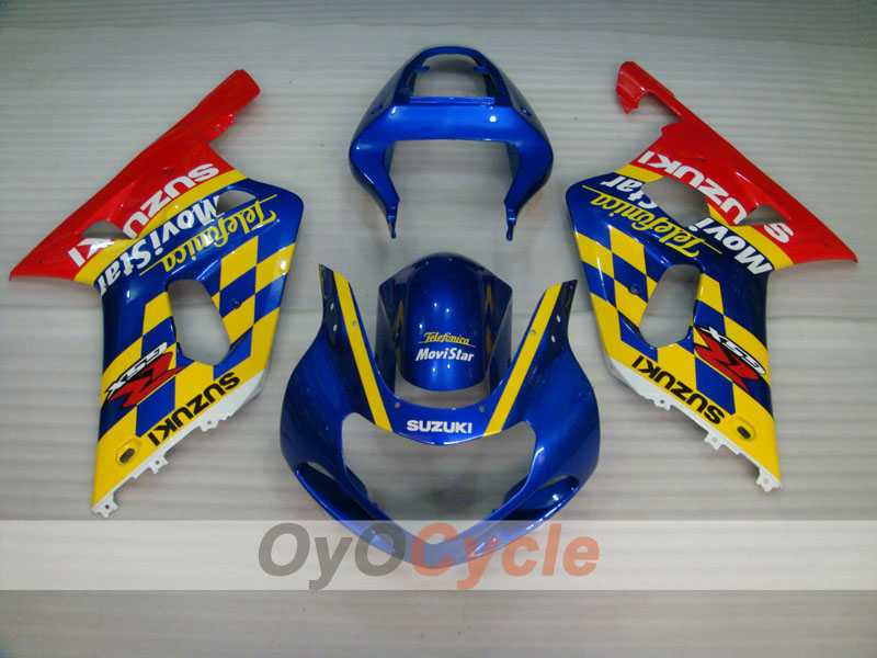 Injection Fairing kit for 01-03 GSX R600 - Red, Blue - Movistar #OYO87901062 Secondary image