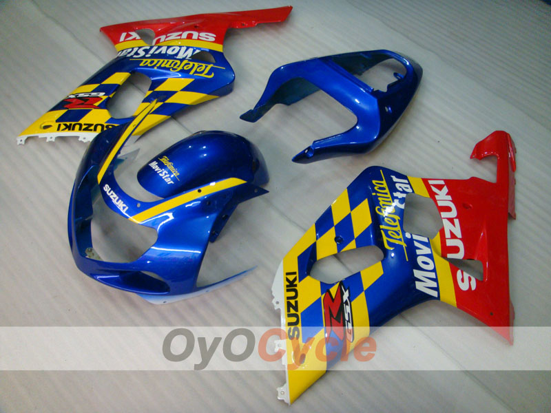 Injection Fairing kit for 00-03 GSX R750 - Red, Blue - Movistar #OYO87901066 Secondary image