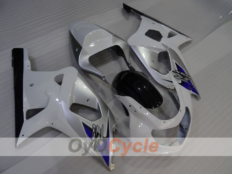 Injection Fairing kit for 01-03 GSX R600 - White, Silver - Factory Style #OYO87905109 Main image