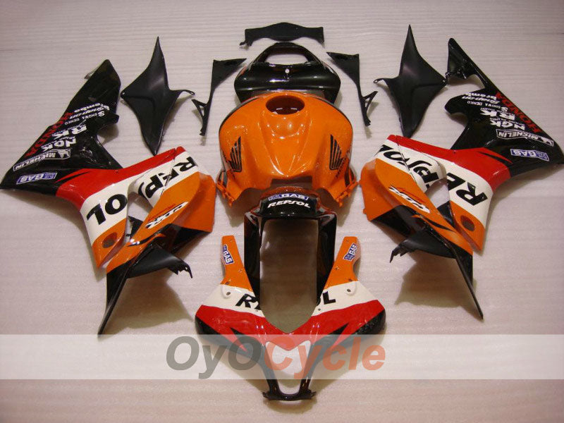 Injection Fairing kit for 07-08 CBR600RR - Orange, Black - Repsol #OYO87900424 Main image