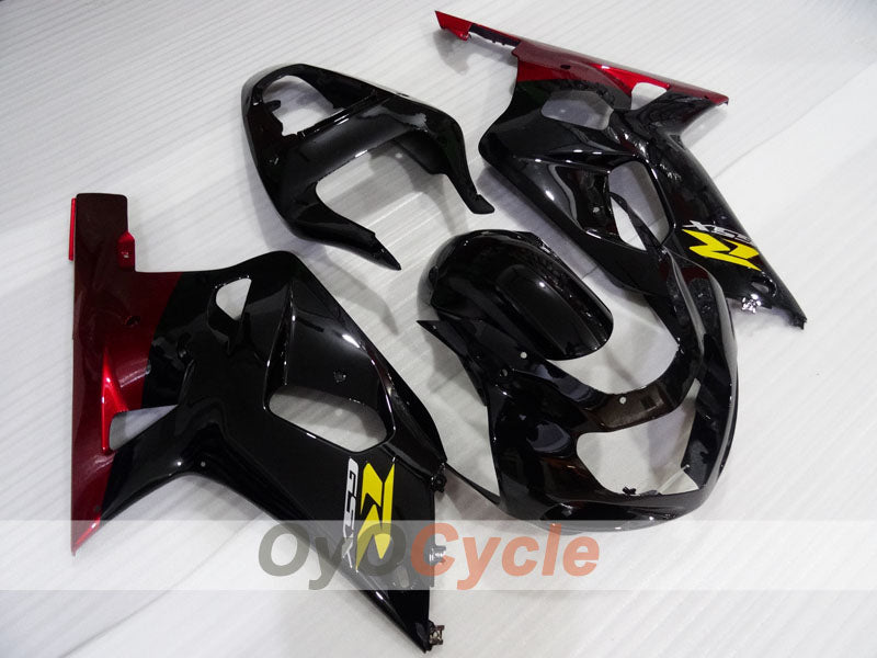 Injection Fairing kit for 01-03 GSX R600 - Red, Black - Factory Style #OYO87905111 Main image