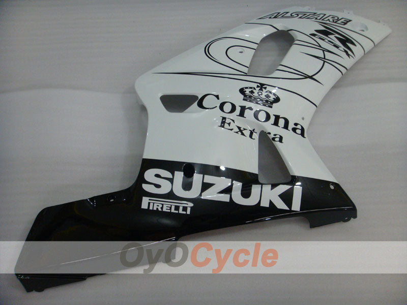 Injection Fairing kit for 01-03 GSX R600 - White, Black - Corona, MOTUL #OYO87905115
