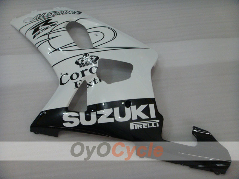 Injection Fairing kit for 01-03 GSX R600 - White, Black - Corona, MOTUL #OYO87905115