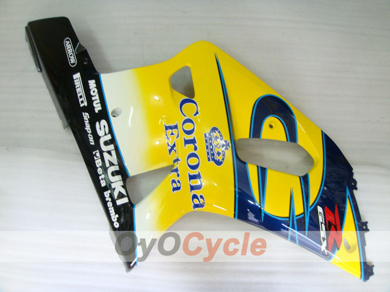 Injection Fairing kit for 00-03 GSX R750 - Yellow, Blue - Corona #OYO87905168