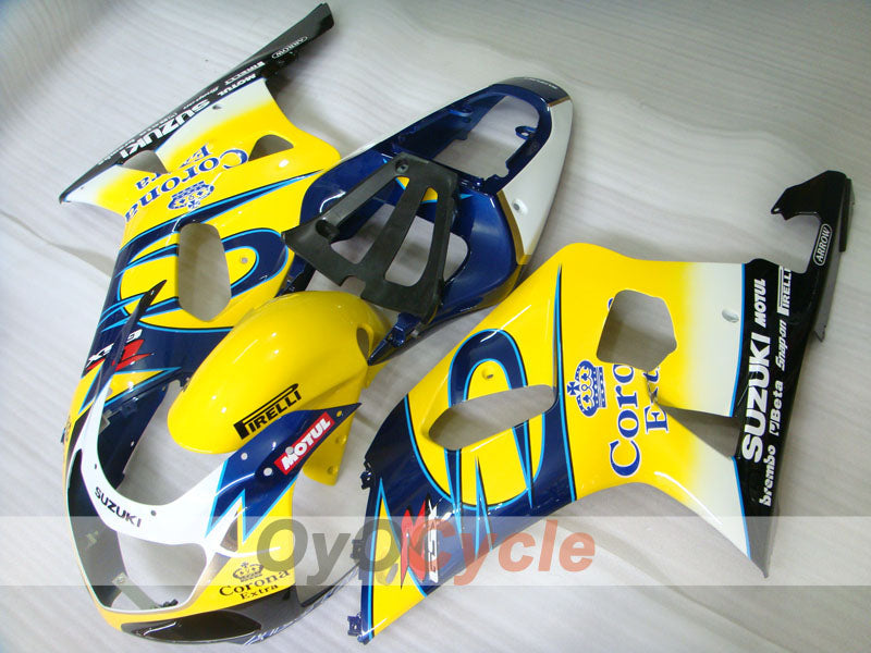 Injection Fairing kit for 01-03 GSX R600 - Yellow, Blue - Corona, MOTUL #OYO87905113 Secondary image