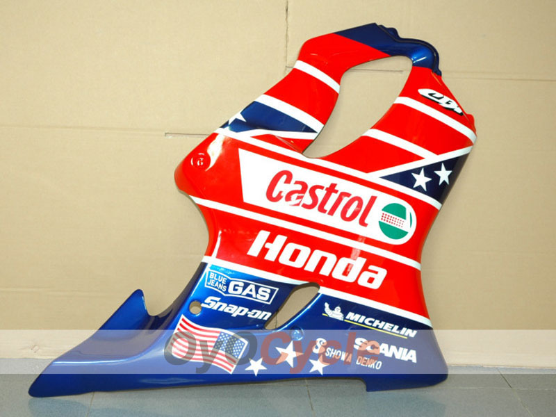Injection Fairing kit for 99-00 CBR600F4 - Red, Blue - Castrol #OYO87900107