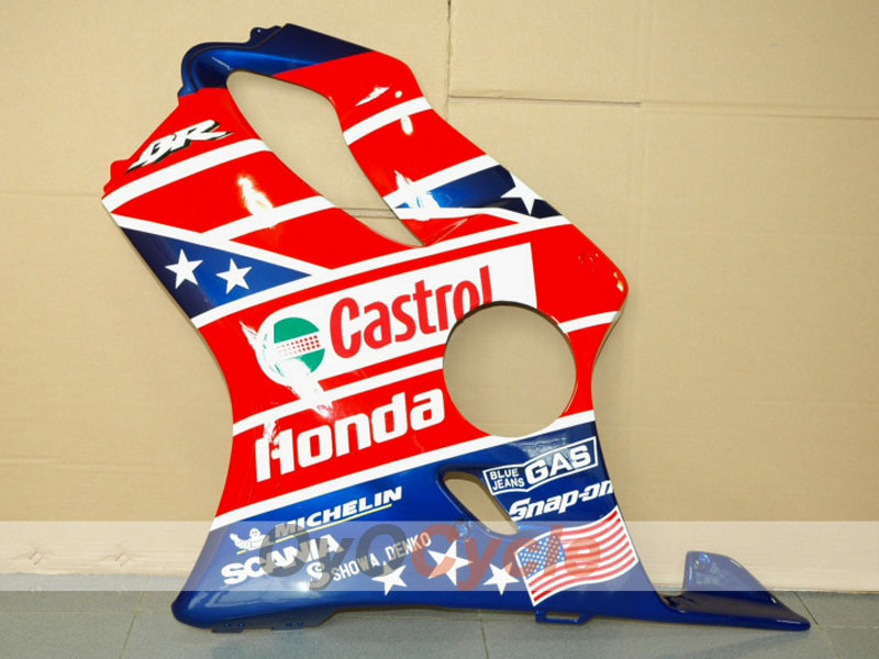 Injection Fairing kit for 99-00 CBR600F4 - Red, Blue - Castrol #OYO87900107