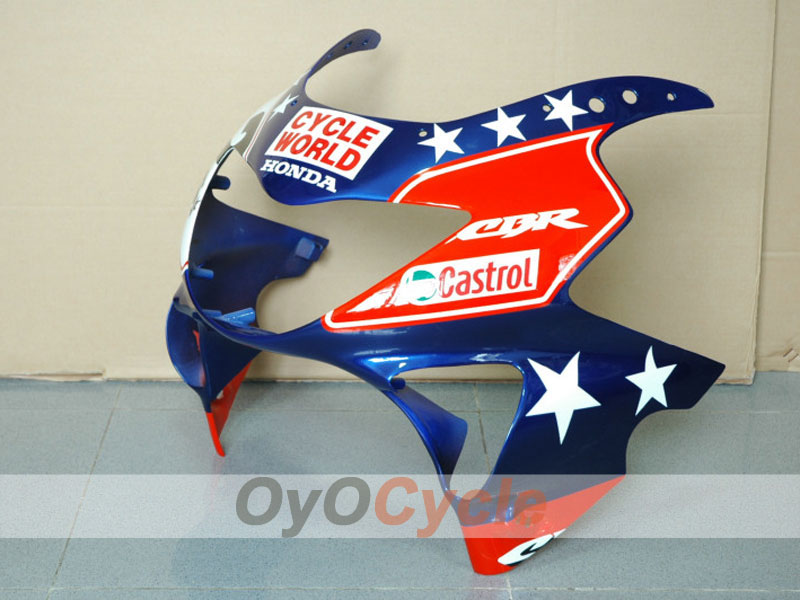 Injection Fairing kit for 99-00 CBR600F4 - Red, Blue - Castrol #OYO87900107